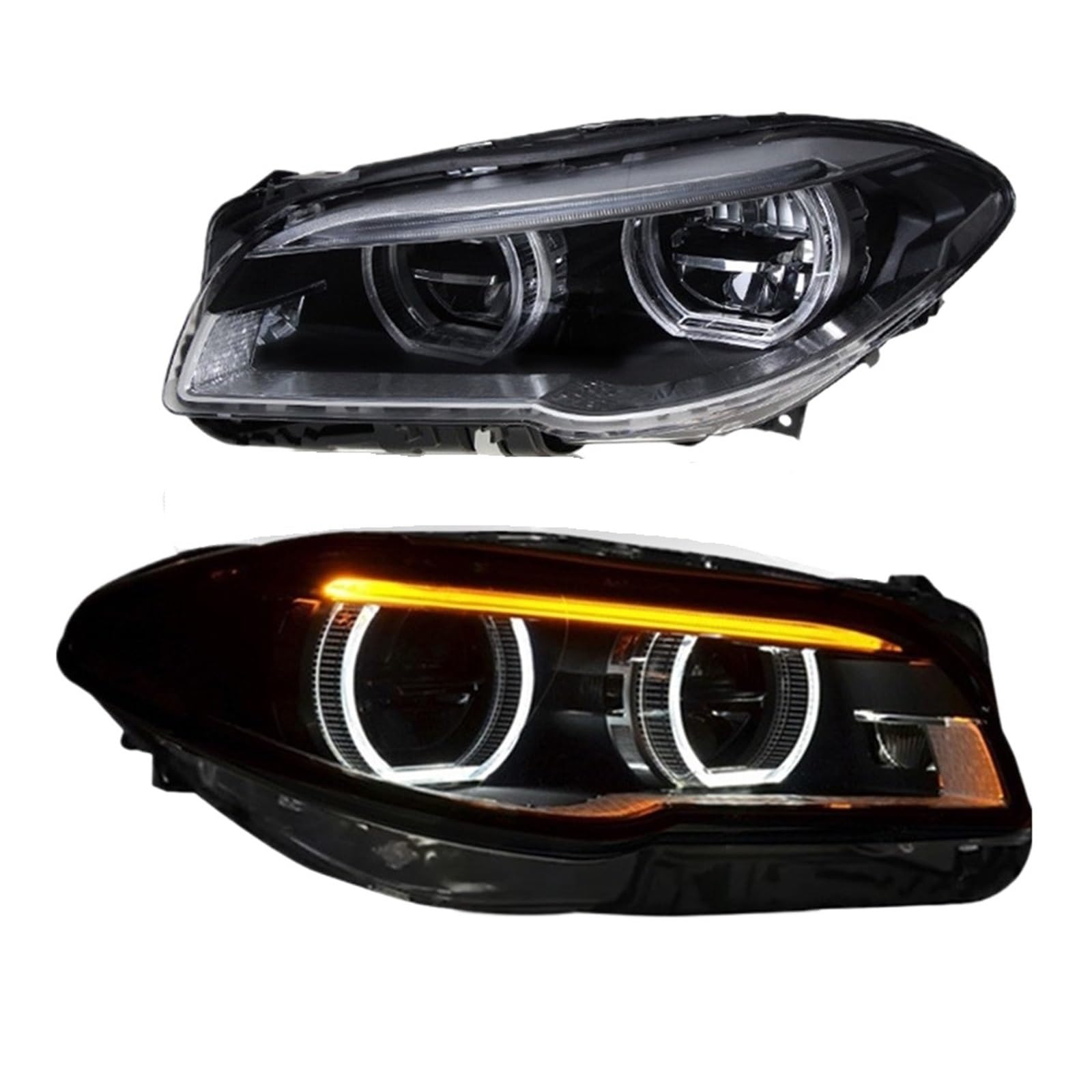 2 Stück Voll-LED-Frontleuchten, kompatibel mit BMW F10 F18 2011–2017, 5er-Serie, LED-Autoscheinwerfer-Montage, Auto-Upgrade, neues Styling-Zubehör(14-17_NO AFS) von BAABLIY