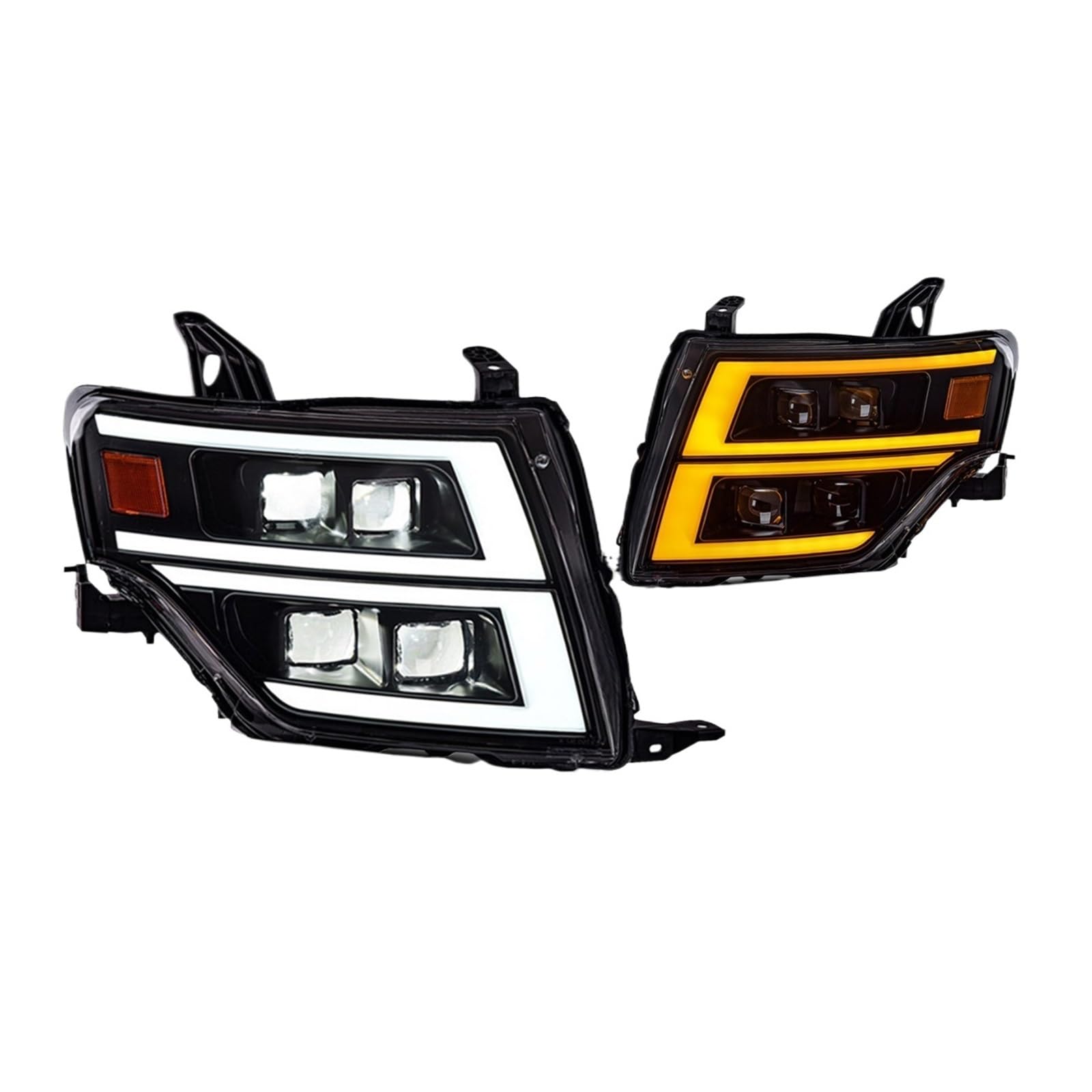 2Pcs Auto Styling for Pajero V93 Scheinwerfer 2006-2020 V97 LED Scheinwerfer Montero V87 V95 Dynamische Signal Animation DRL Zubehör(A) von BAABLIY