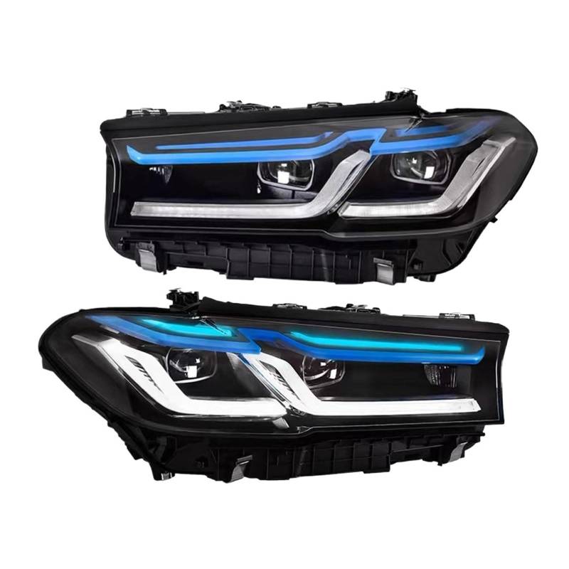 Auto Kompatibel for BMW G30 2018-2022 M5 LCI Typ Scheinwerfer DRL H/ella LED Bi Xenon birne Nebel Lichter Auto Zubehör G38 Kopf Lampe(2021-2022 year) von BAABLIY