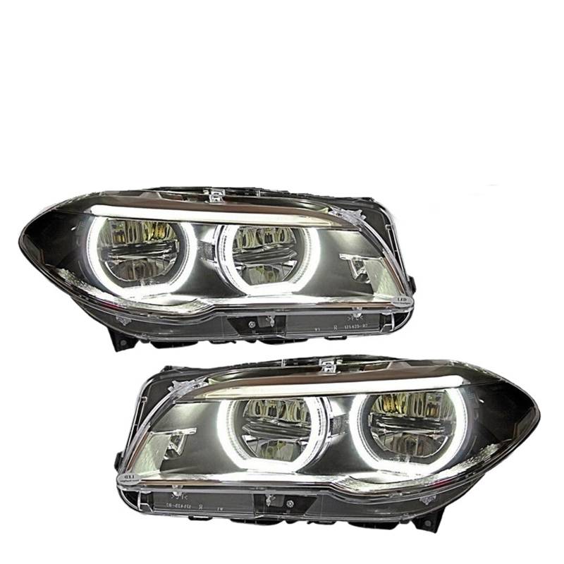 Auto LED Scheinwerfer Kompatibel for BMW F10 Scheinwerfer 2011-2017 520i 525i 530i F18 LED Projektor DRL Angel Eyes Automotive Zubehör(2011-2013) von BAABLIY