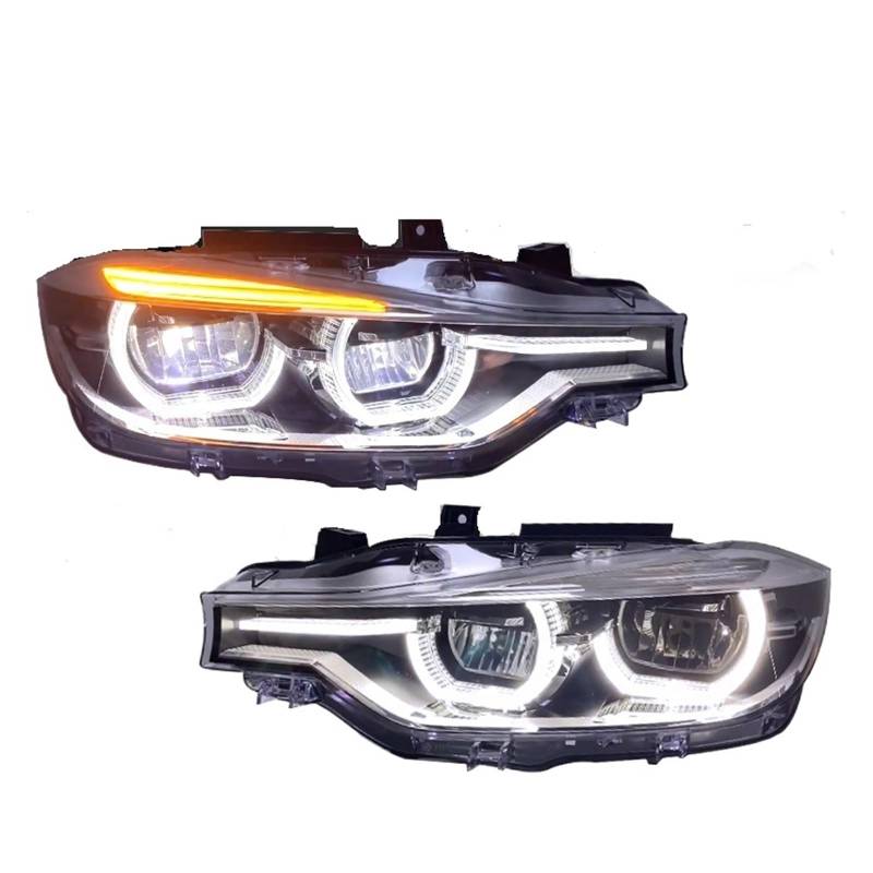 Auto LED Scheinwerfer Kompatibel for BMW F30 F35 2013-2019 3 Serie LED Scheinwerfer Montage Upgrade DRL Blinker lampe Zubehör(Replace Xenon) von BAABLIY