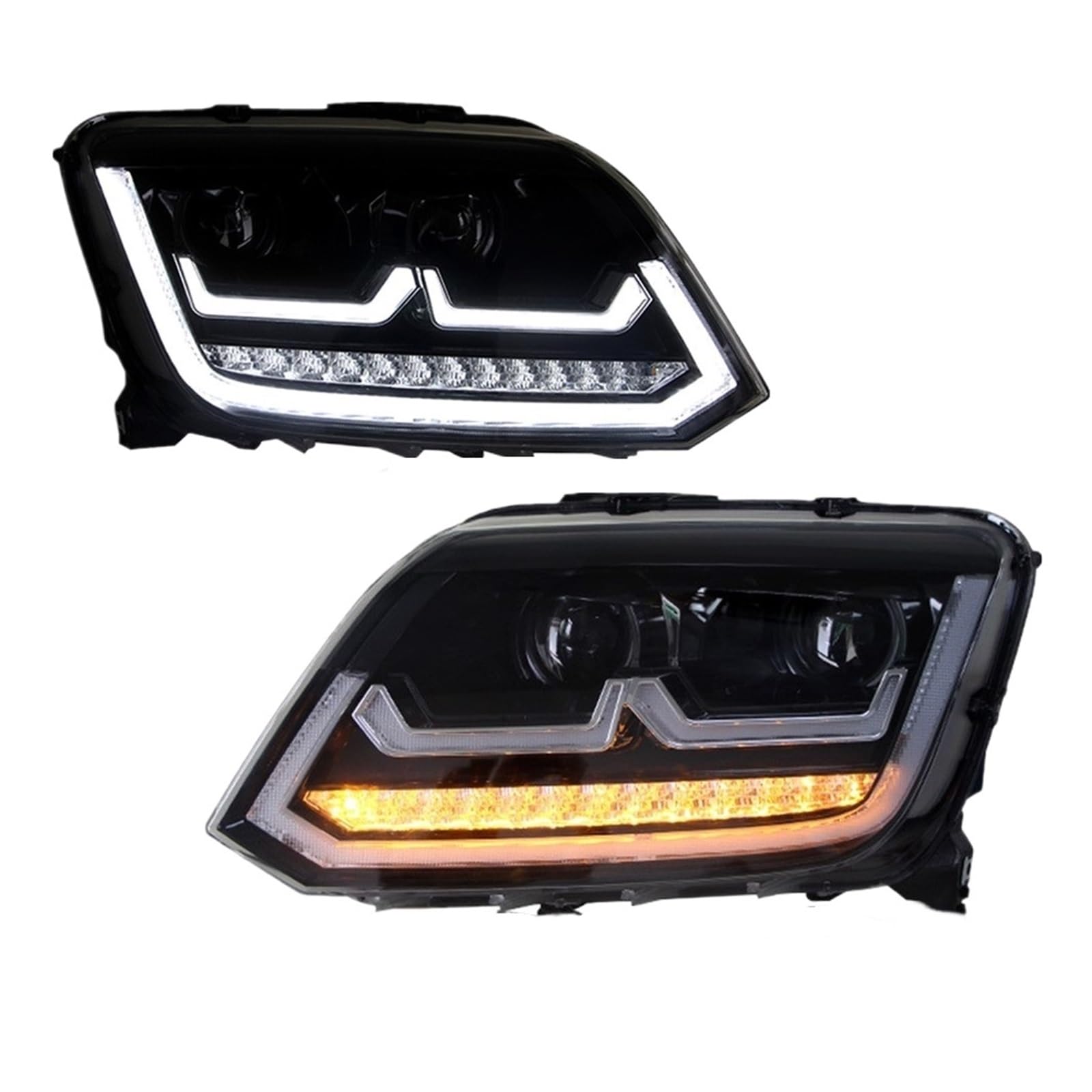 Auto-LED-Scheinwerfer kompatibel for Amarok 2010–2020 Pick-up LED DRL Upgrade Kopflampe Blinker Frontprojektor Bifokallinse Zubehör von BAABLIY