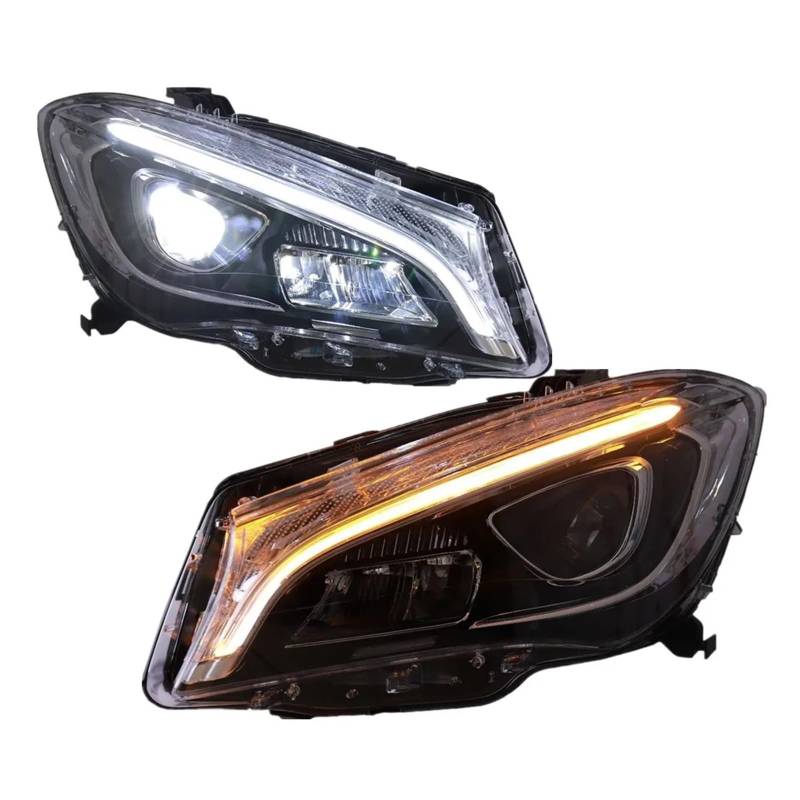 Auto-LED-Scheinwerfer kompatibel for Mercedes-Benz W117 CLA 180 200 220 250 260 2014–2019. Upgrade der LED-Front-DRL-Blinker-Scheinwerfer-Baugruppe(Original Xenon) von BAABLIY