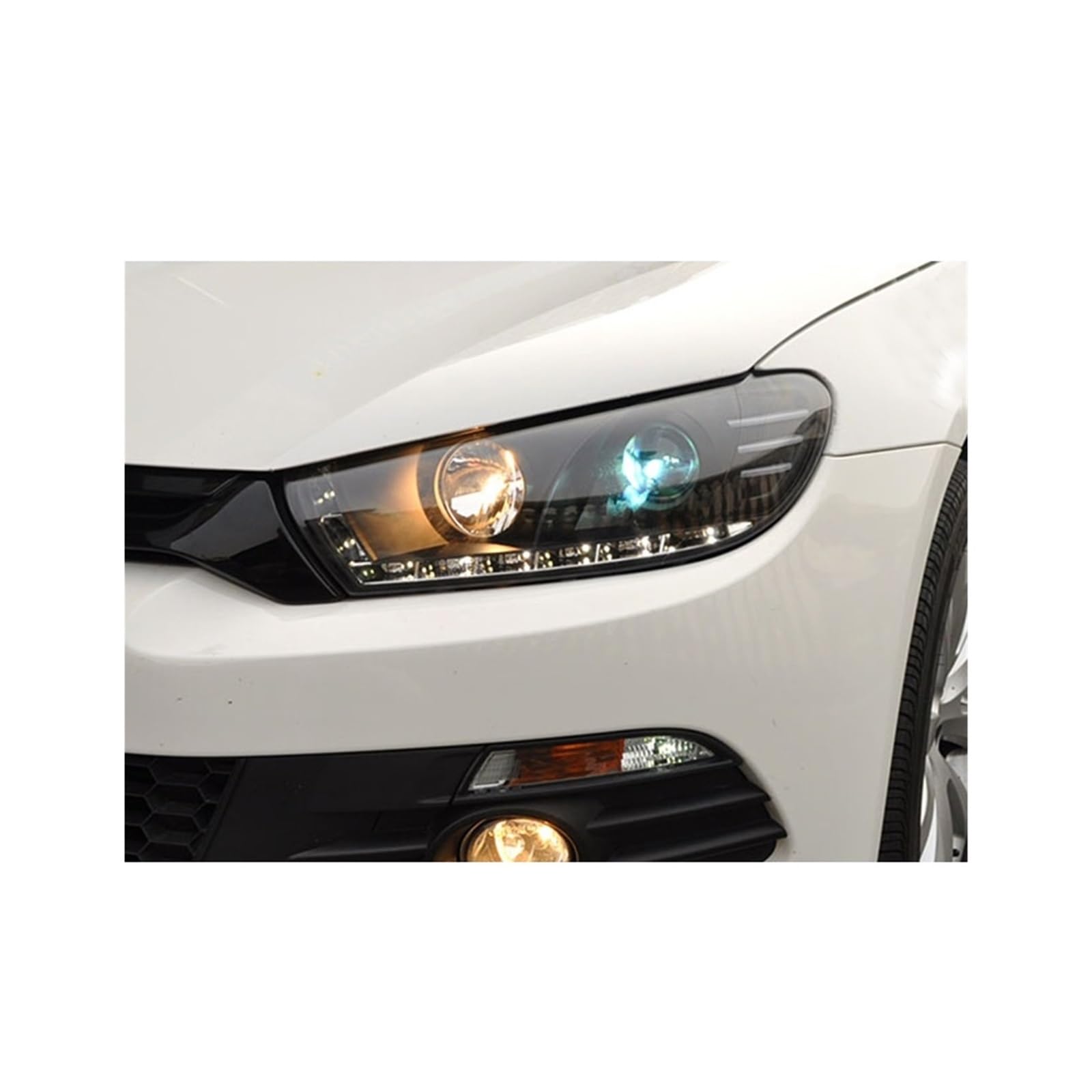 Auto Styling Kompatibel for VW Scirocco Scheinwerfer Scirocco R LED Scheinwerfer DRL Objektiv Doppel Strahl H7 Xenon Bi Xenon objektiv(5000K) von BAABLIY