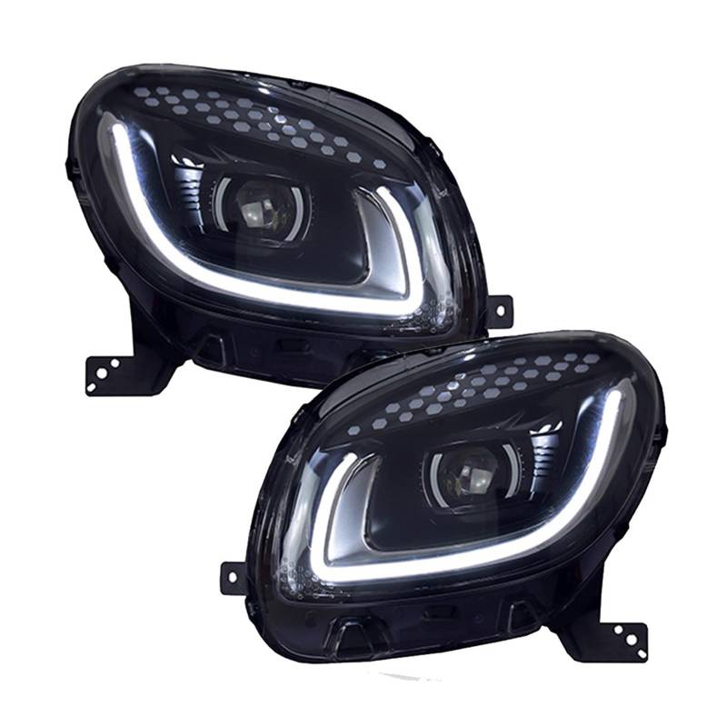 Auto Styling Kopf Lampe Kompatibel for Benz Smart 453 Fortwo Forfour 2015-2019 LED Scheinwerfer Scheinwerfer Smart Zubehör for Benz Smart LED von BAABLIY