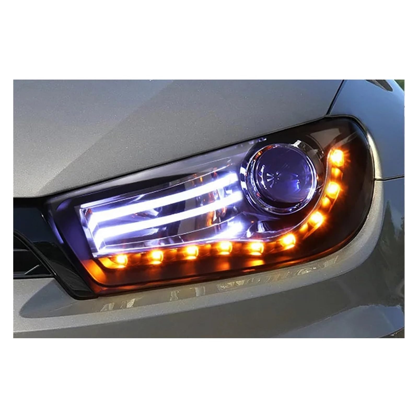 Auto-Styling kompatibel for VW LED-Scheinwerfer DRL-Objektiv Doppelstrahl H7 Xenon-Bi-Xenon-Objektiv(No Bulb In Low Beam) von BAABLIY