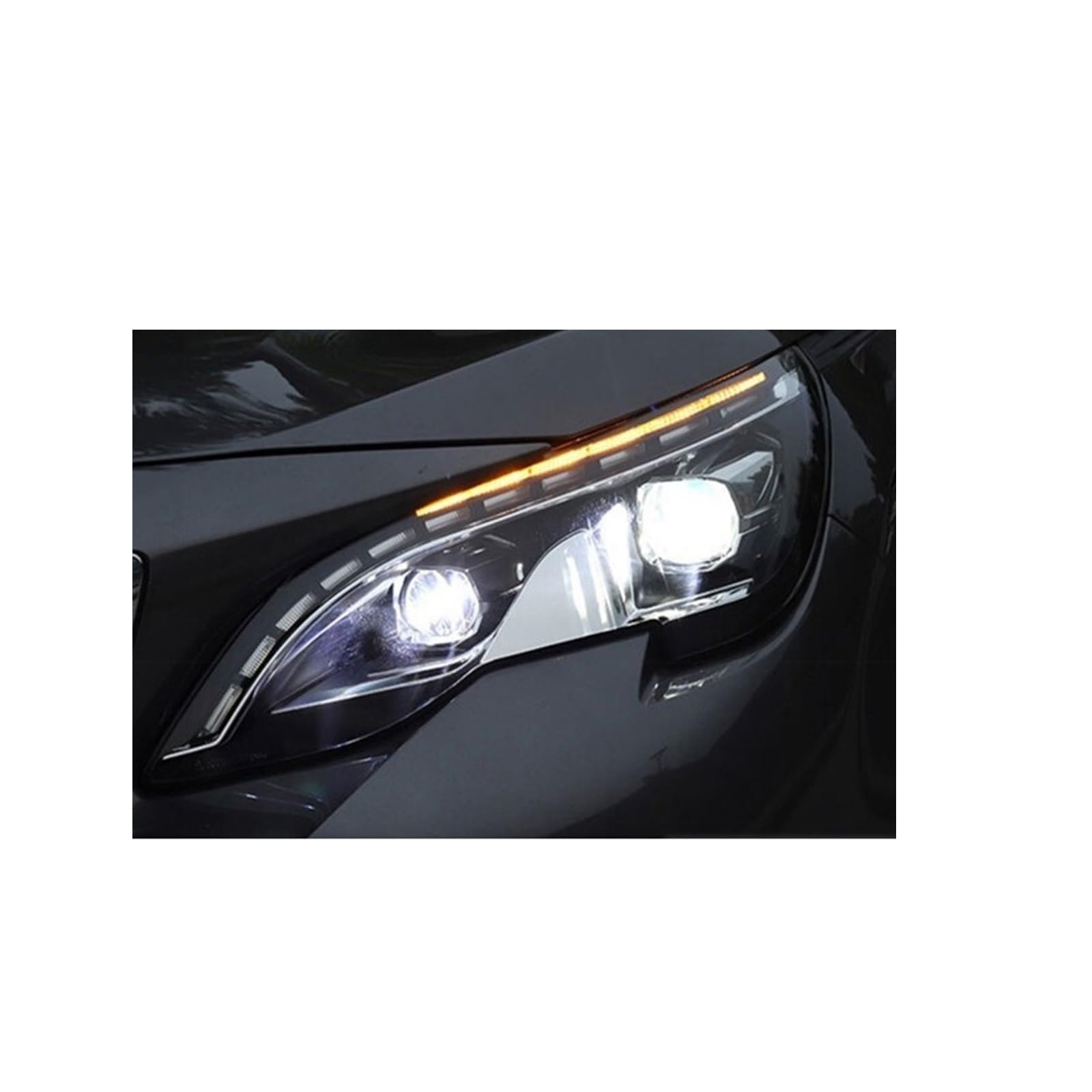 Auto Zubehör Kompatibel for Peugeot 4008 5008 2017-2021 Auto Scheinwerfer Upgrade DRL Blinker Projektor Objektiv Zubehör lampe von BAABLIY