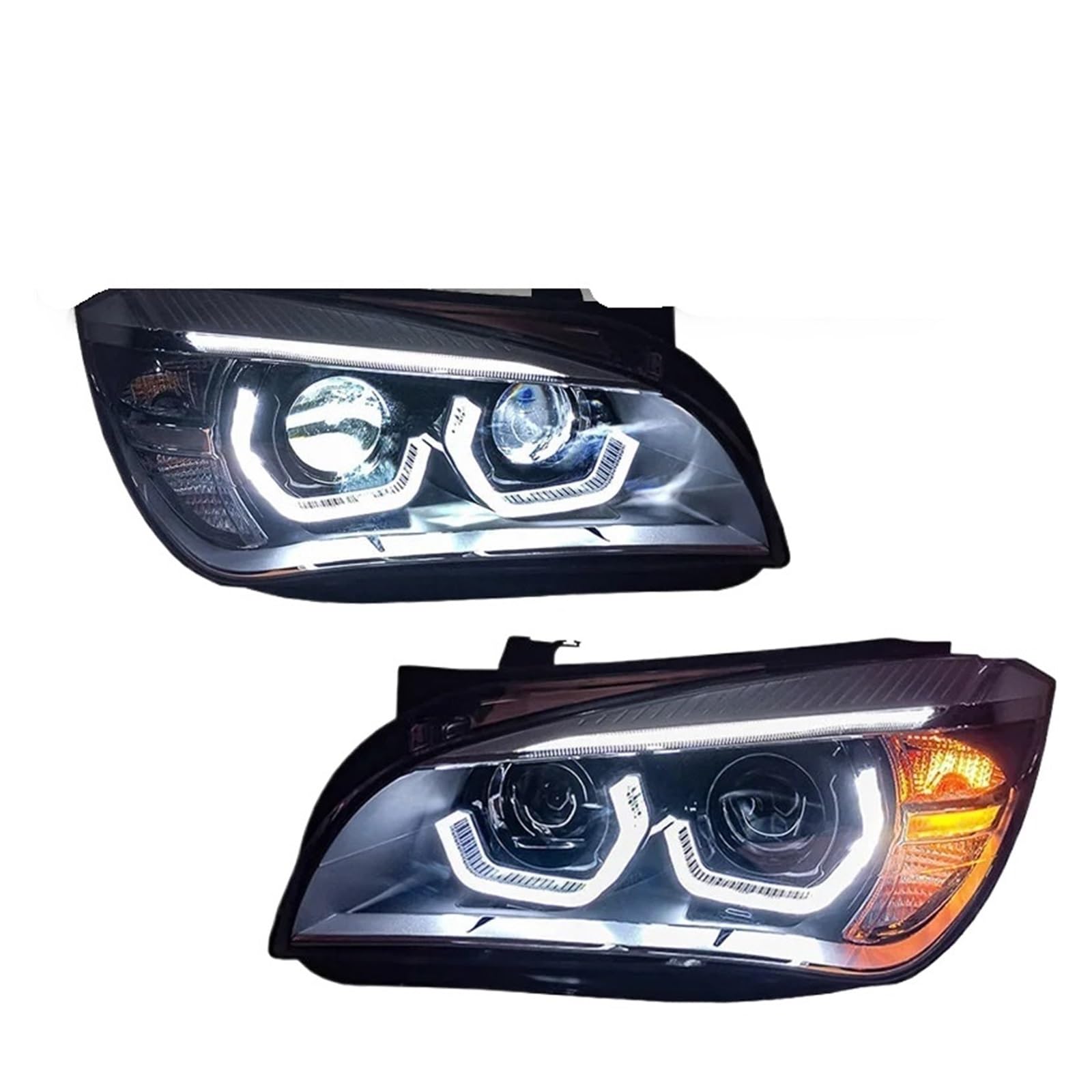 Automotive Scheinwerfer Kompatibel for BMW X1 E84 F49 2010-2015 LED Angel Eye DRL Objektiv Xenon Front Lampe montage Auto Zubehör von BAABLIY