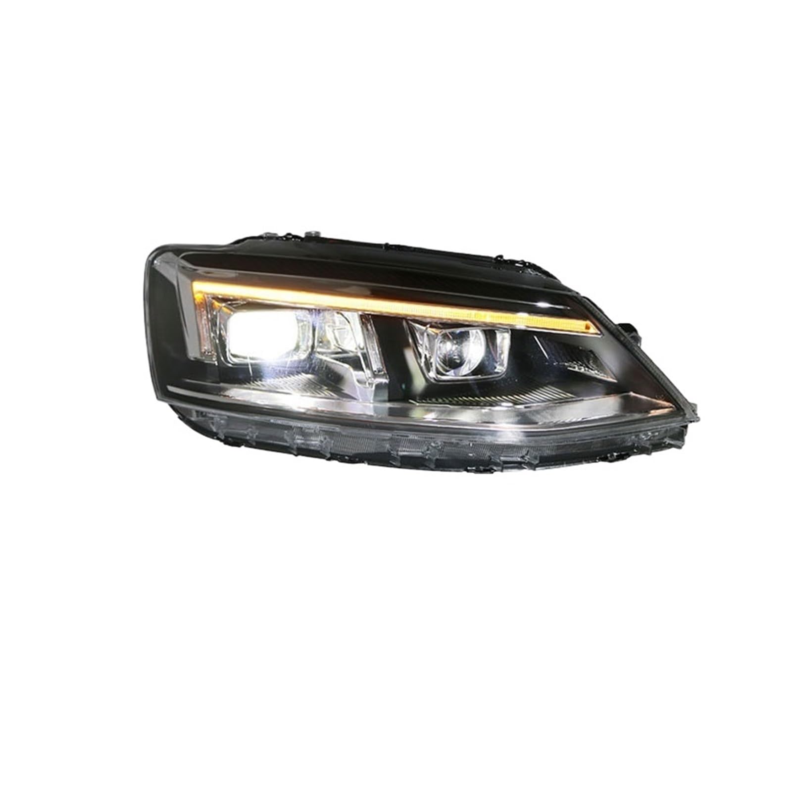 Autoscheinwerfer kompatibel for Jetta Mk6 Scheinwerfer 2011–2018 R8 LED-Kopflampe DRL Signalprojektorobjektiv Kfz-Zubehör(Headlight No Bulb) von BAABLIY