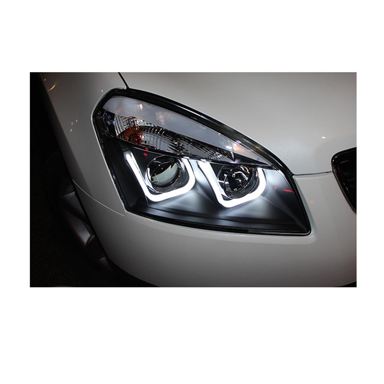 Kopflampe kompatibel for Nissan Qashqai Scheinwerfer 2008–2015, LED-Autolichter, Angel Eyes Xenon-KIT, Nebelscheinwerfer, LED-Tagfahrlicht(LED) von BAABLIY