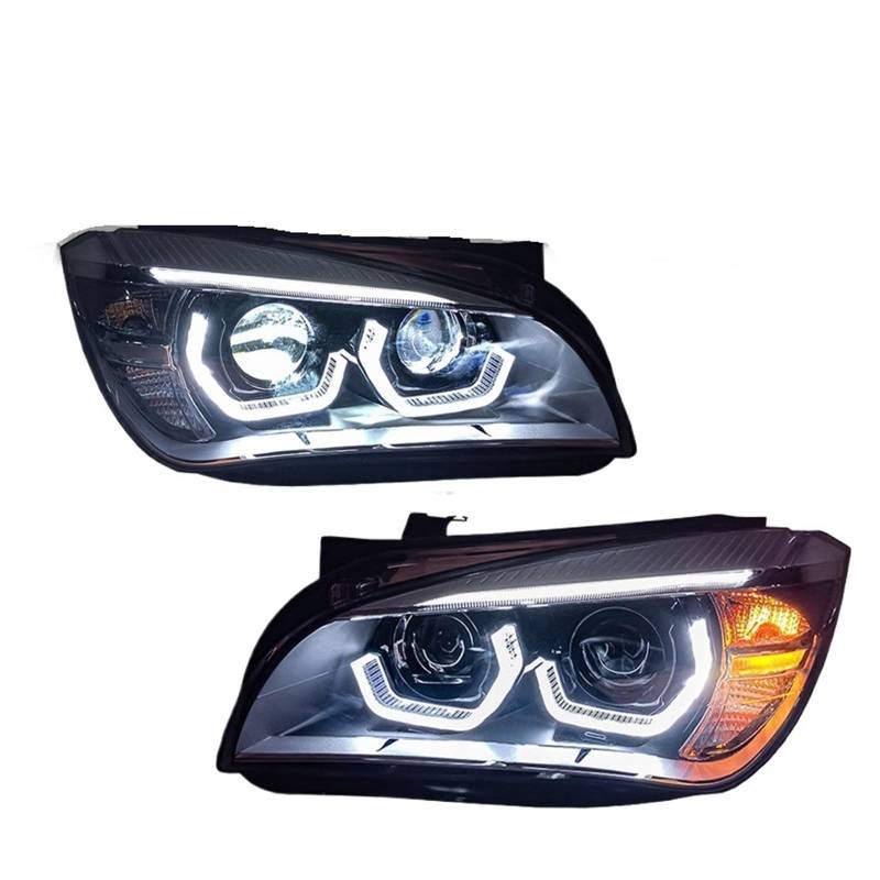 Paar Auto LED Scheinwerfer Kompatibel for BMW X1 E84 2011-2015 Zubehör LED DRL Bernstein Blinker Scheinwerfer stecker Und Spielen(No Bulb) von BAABLIY