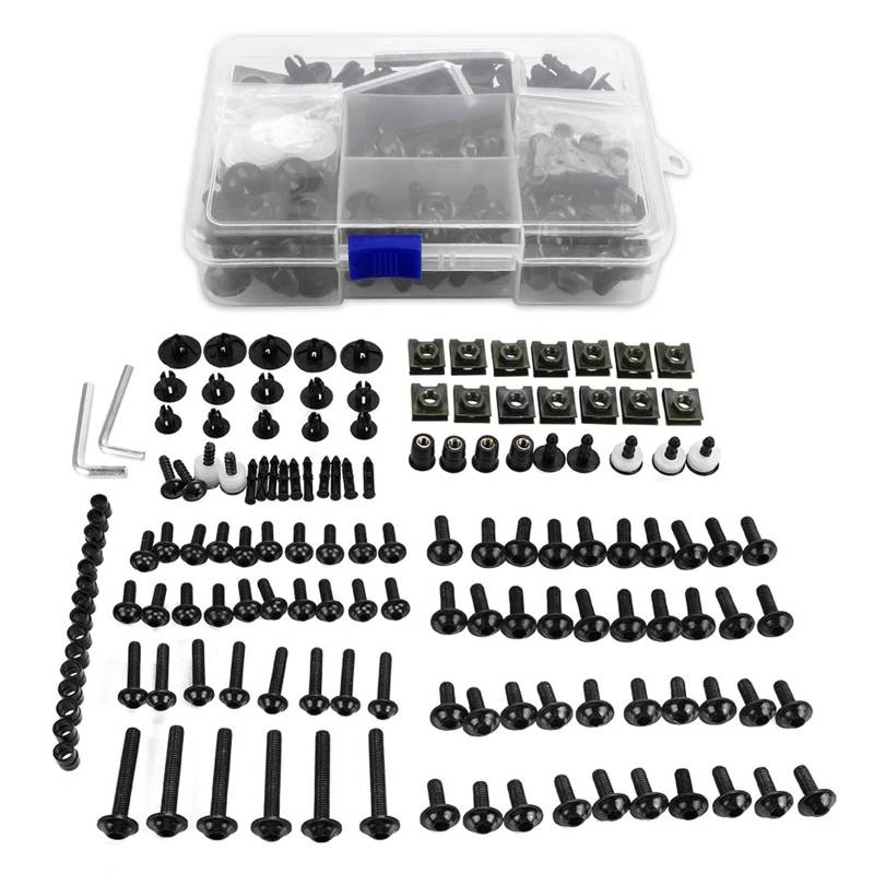 BABEGIM Komplette Verkleidungsschrauben-Sets, Schrauben, Muttern, universell for GSXR 600 GSX-R 1000 K1 K2 K3 K4 K5 K6 K7 K8 K9 GSXR750 Zubehör(Black 1 Box) von BABEGIM