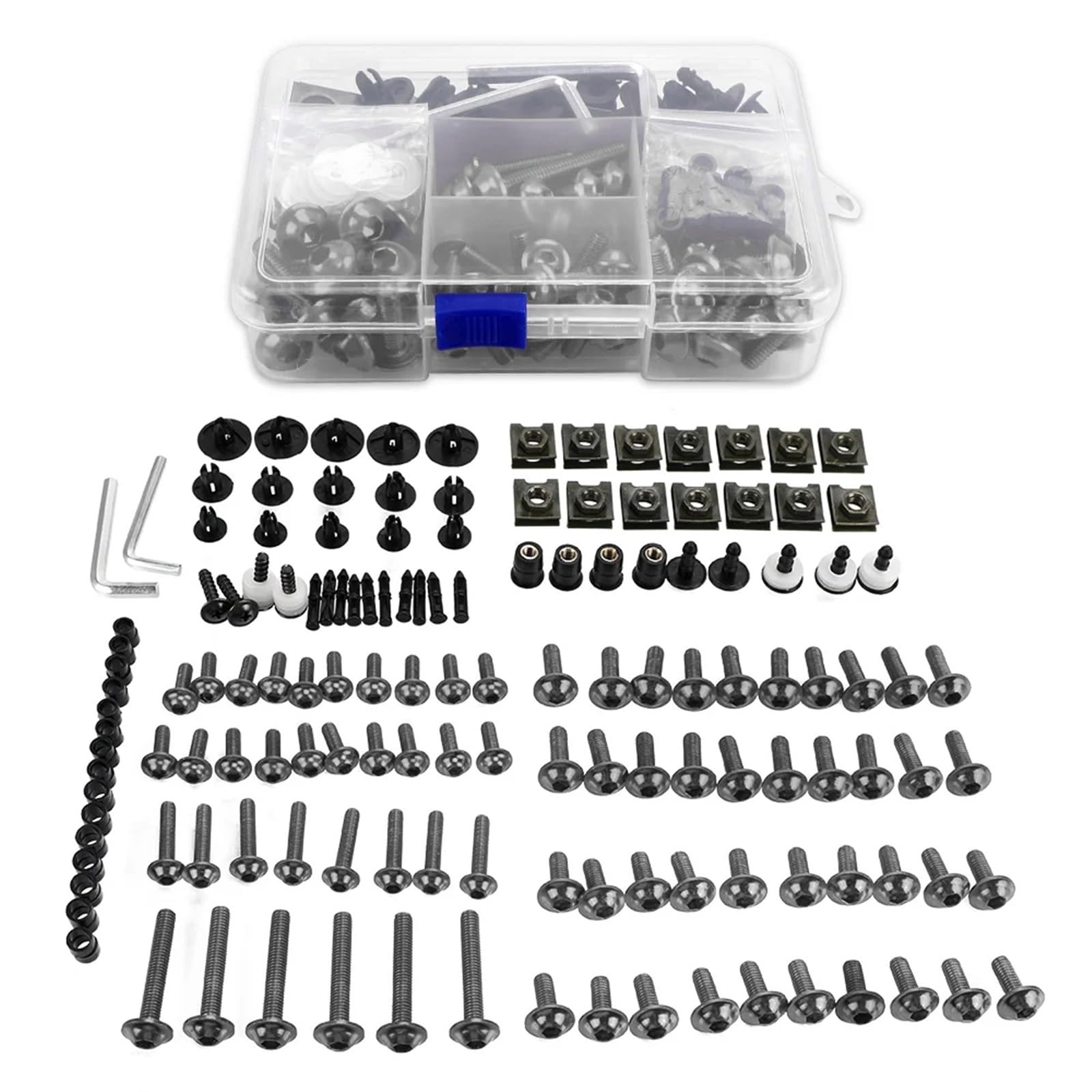 BABEGIM Komplette Verkleidungsschrauben-Sets, Schrauben, Muttern, universell for GSXR 600 GSX-R 1000 K1 K2 K3 K4 K5 K6 K7 K8 K9 GSXR750 Zubehör(Grey 1 Box) von BABEGIM