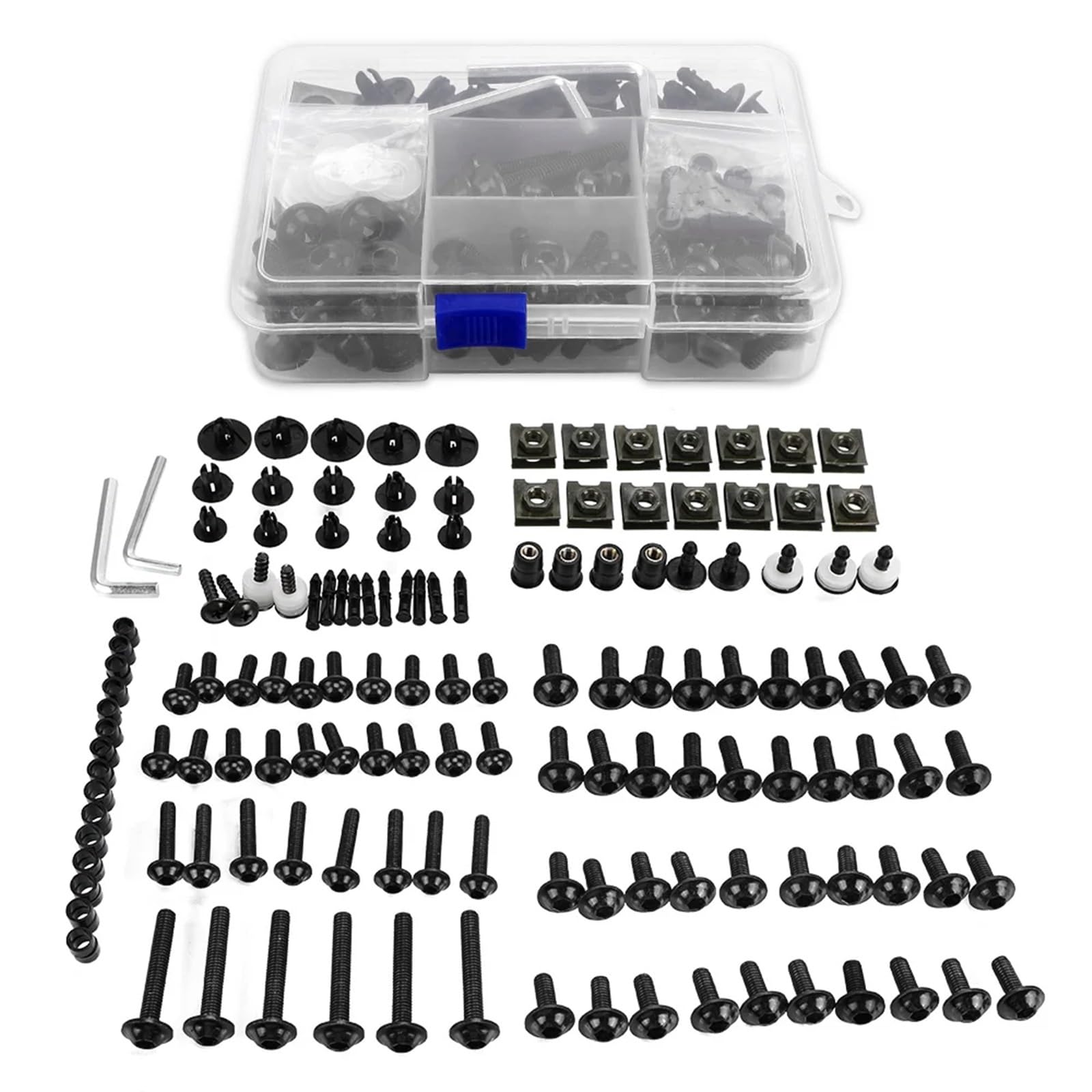 BABEGIM Universal for CB 599 919 400 CB600 Hornet CBR 600 F2 F3 F4 F4i 900 Volle CNC Verkleidung Bolzen Kits Schrauben Auto Zubehör(Black 1 Box) von BABEGIM