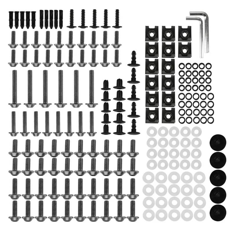 BABEGIM for CBR900 CBR929RR CBR650R NC750X NC700X XADV 750 Motorrad Verkleidung Schrauben Schrauben Körper Schrauben Muttern Scheiben Clips Set(Gray) von BABEGIM