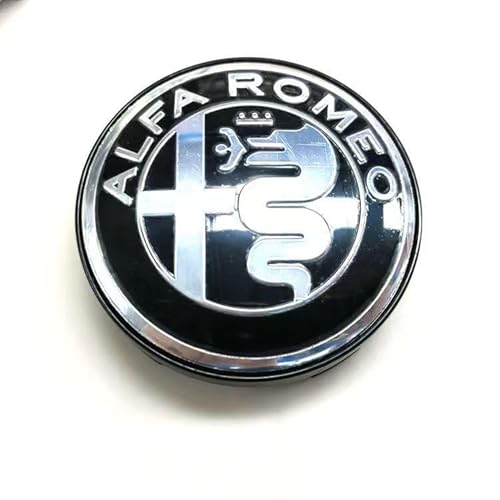 Nabendeckel für Alfa Romeo 145/146 1994-2001,Felgenkappen Auto Nabenkappen Radnabendeckel Radkappen Felgendeckel Wheel Caps, A-Black and silver-60MM von BACZXSPO