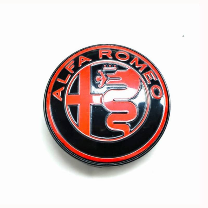 Nabendeckel für Alfa Romeo 164 1987–1997,Felgenkappen Auto Nabenkappen Radnabendeckel Radkappen Felgendeckel Wheel Caps,A-Red and black-60MM von BACZXSPO