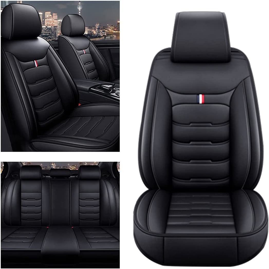 Auto Leder Sitzbezüge für BMW 2er 218d Gran Tourer, Airbag kompatibel Allwetter Leder Komfortables sitzbezüge Autozubehör,A von BAFLO