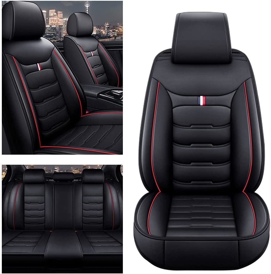 Auto Leder Sitzbezüge für BMW 3er 318d, Airbag kompatibel Allwetter Leder Komfortables sitzbezüge Autozubehör,B von BAFLO