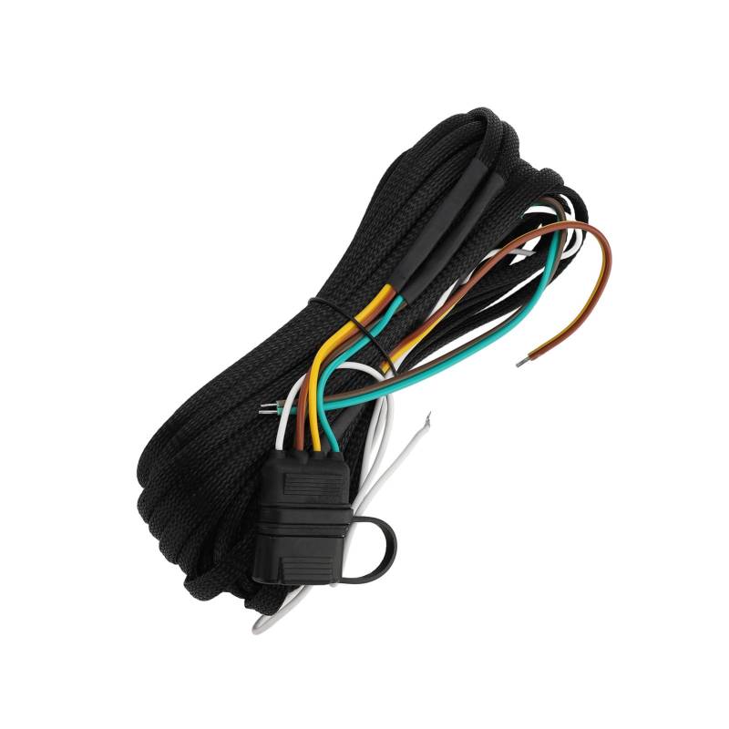 BAFOVY Anhänger-Licht Verdrahtung Kabelbaum, 22 Fuß 4 Pin 5 Draht 4 X 18AWG, PVC-beschichtetes Bremslicht-Blinker-Anzeige-Verlängerung Kabel für RV-Camper, Inklusive Nylon-Netz Abdeckung von BAFOVY