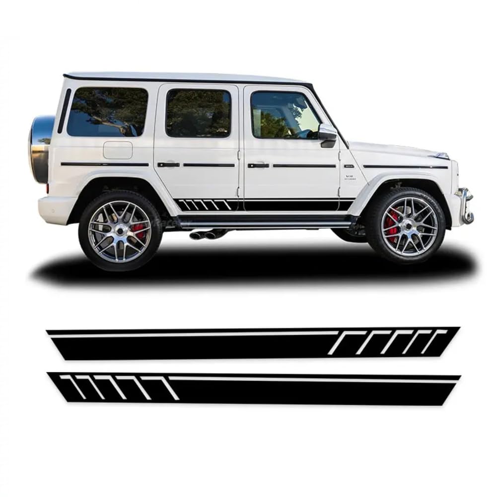 2 Stück Auto Tür Seitenstreifen Rock Aufkleber Aufkleber, für Mercedes Benz G Klasse G63 AMG G65 G55 G500 W463 G550 G350 W464 Zubehör von BAGELSEVEN