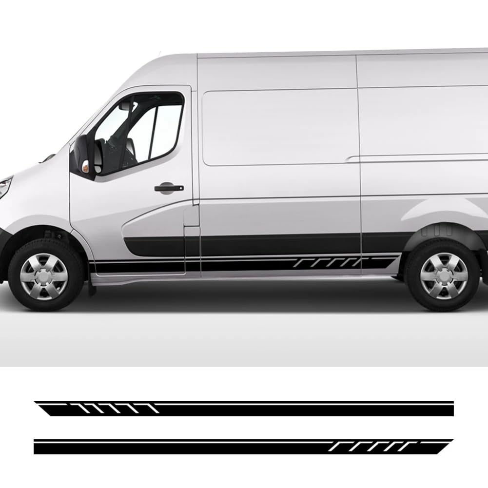 2PCS Auto Tür Seite Aufkleber, für Renault Master MWB L2 Day Van Camper Wohnmobil Streifen Grafik Aufkleber Konvertierung Zubehör von BAGELSEVEN