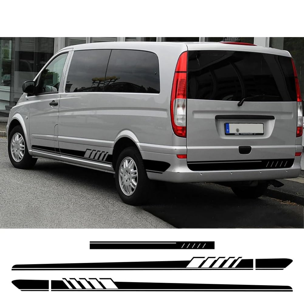 3Pcs Auto Aufkleber, für Mercedes Benz Vito V Klasse Viano W638 W639 W447 Marco Polo EQV Camper Van Vinyl Aufkleber Tuning Zubehör von BAGELSEVEN