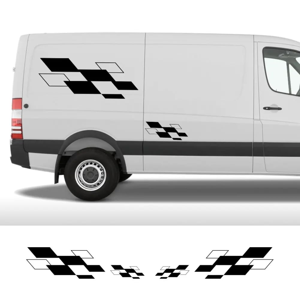 4 Teile/Los Karosserie Aufkleber Grafik Vinyl Streifen DIY Camper Van Aufkleber, für Peugeot Boxer, für Citroen Jumper, für Ducato Zubehör von BAGELSEVEN