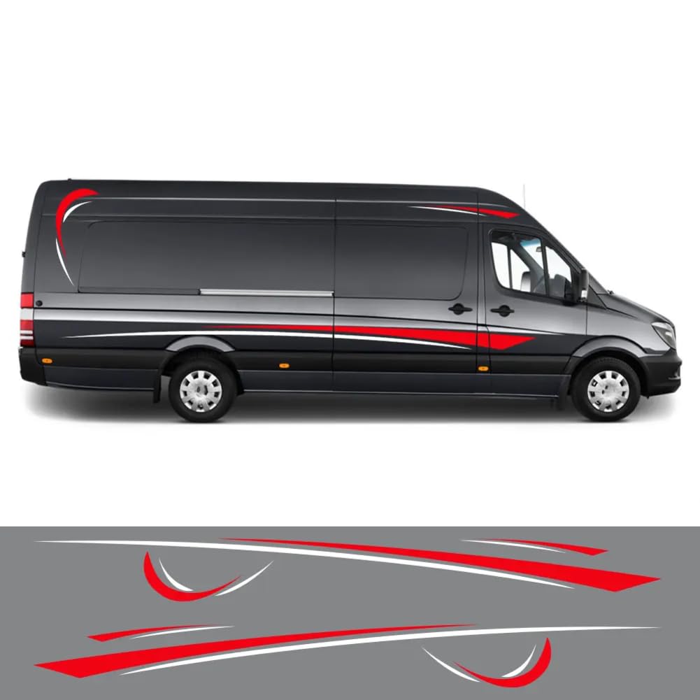 6 Stück, für Peugeot Boxer, für Citroen Jumper, für Ducato Lot Auto Aufkleber Grafik Sport Vinyl Streifen Camper Van Aufkleber Zubehör von BAGELSEVEN