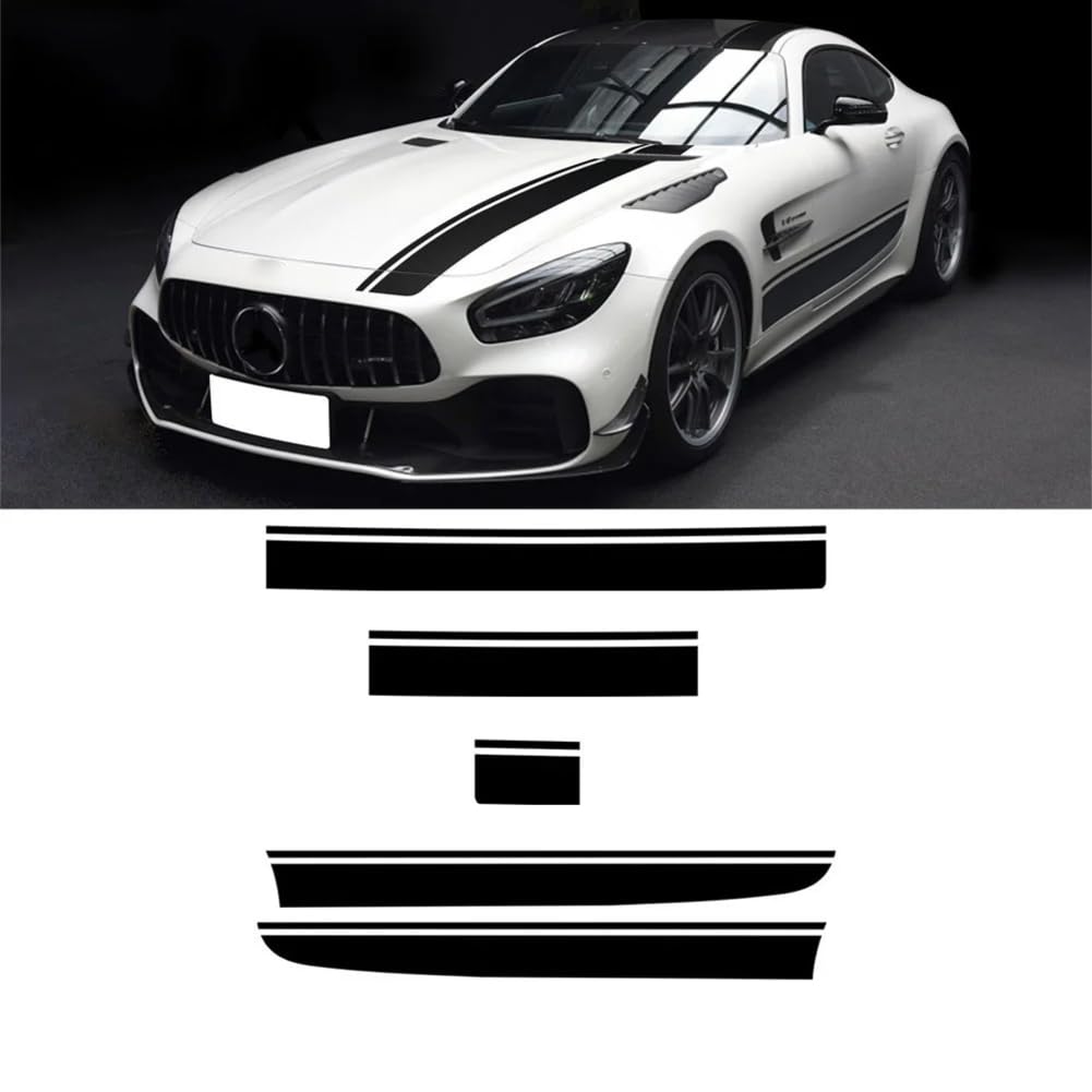 Auto Motorhaube Aufkleber Dach Heck Karosserie Seitenstreifen Rock Aufkleber, für Mercedes Benz AMG GT C190 R190 GTS GTR GTC 2015-On 2021 Zubehör von BAGELSEVEN