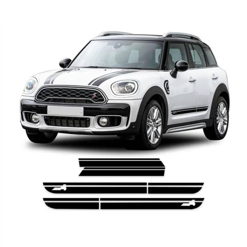 Auto Motorhaube Aufkleber Motorabdeckung Motorhaube Seitenstreifen Schürze Aufkleber, für Mini Countryman F60 2021 JCW Cooper S ALL4 2017-On Zubehör von BAGELSEVEN