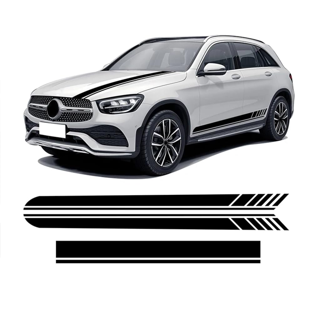 Auto Motorhaube Aufkleber Seitenstreifen Rock Aufkleber, für Mercedes Benz GLC Klasse X253 C253 Coupe GLC43 GLC63 GLC250 GLC300 von BAGELSEVEN