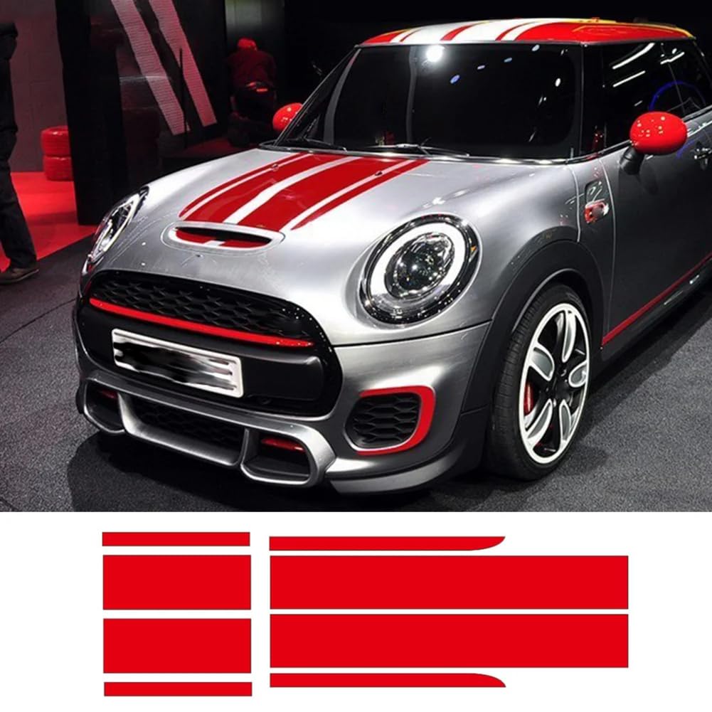 Auto Motorhaube Streifen Motorabdeckung Taligate Kofferraum Aufkleber, für Mini John Cooper Works F56 F55 F57 R56 R57 R58 R59 JCW Zubehör von BAGELSEVEN