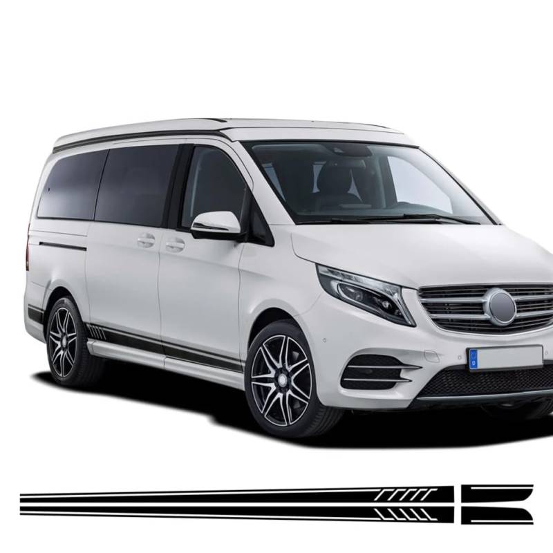 Auto Tür Seitenschweller Aufkleber Aufkleber, für Mercedes Benz Vito V Klasse W447 W639 V260 V260L SWB LWB Zubehör von BAGELSEVEN