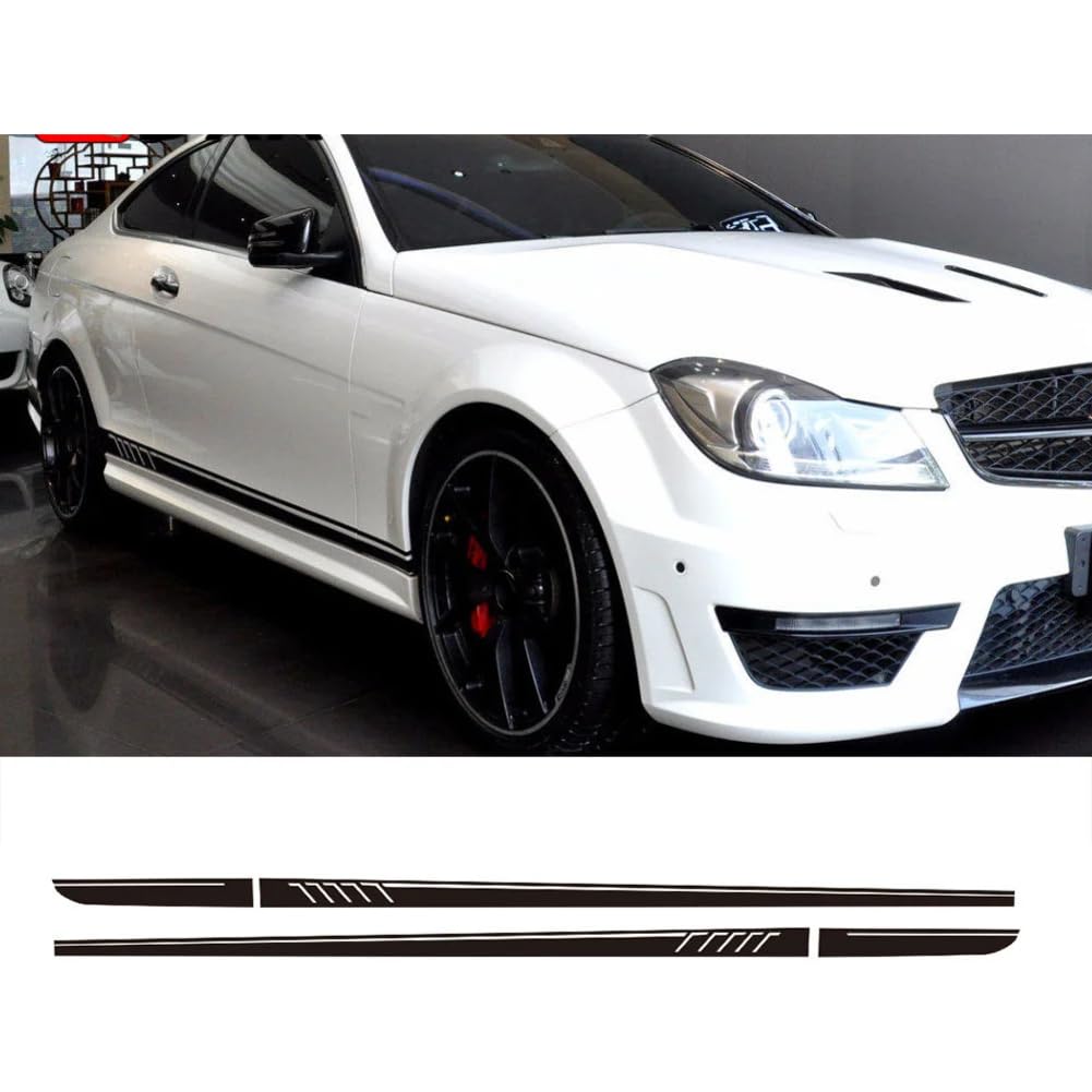 Seitenschweller Racing Stripes Vinyl Aufkleber Aufkleber, für Mercedes Benz W204 S204 Coupe C63 AMG C180 C200 C230 C280 C300 C320 von BAGELSEVEN