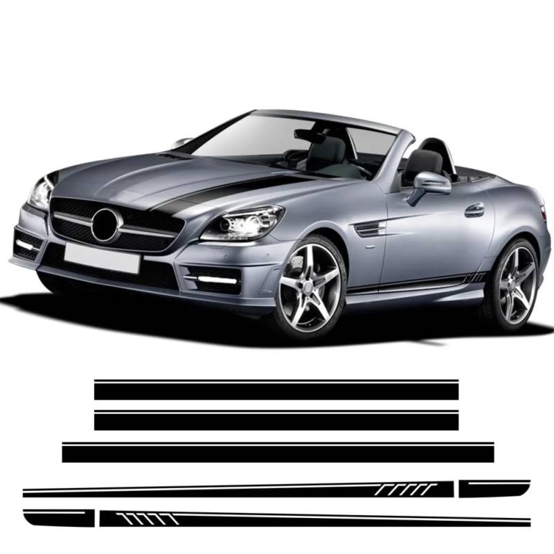 Tür-Seitenschweller-Streifen-Karosserie-Aufkleber-Kit, für Mercedes Benz SLK SLC Klasse R170 R171 R172 AMG SLK200 250 55 Zubehör von BAGELSEVEN