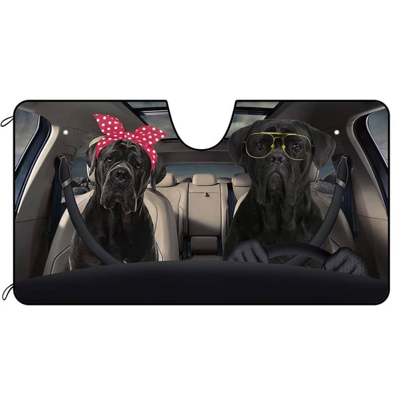 BAGEYOU Auto Front Windschutzscheibe Sonnenschutz Cane Corso Italian Mastiff Dog Decor Fahrzeug Sonnenschutz Visier UV-Strahlen Reflektor Sonnenschutz, hält Fahrzeug kühl, 140 x 76 cm von BAGEYOU