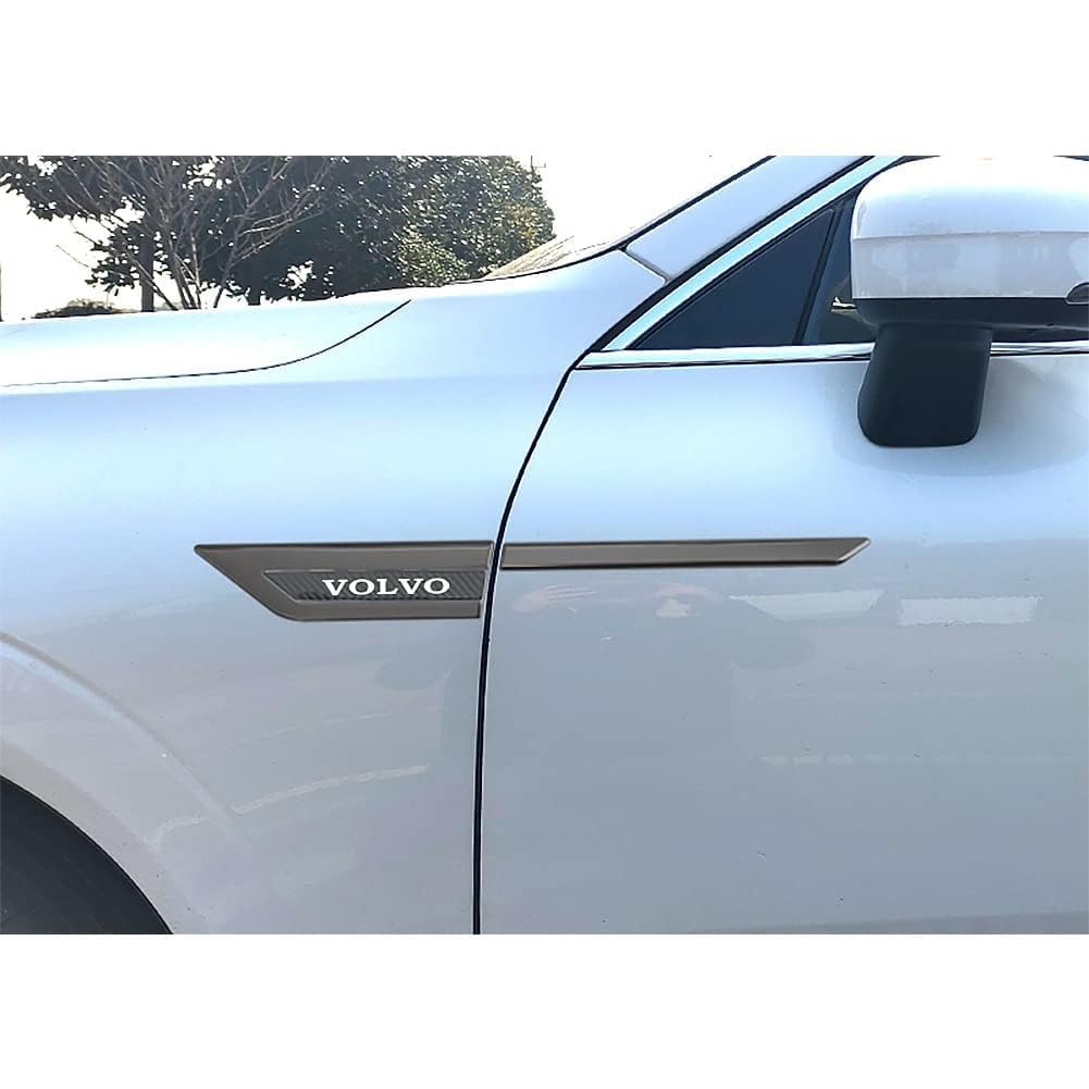 2 Stück 3D Auto Metallaufkleber Seitenaufkleber Kofferraum Aufkleber Für Volvo XC40/XC60/XC90/V60/V90/S60/S90 Emblem Abzeichen Styling Dekoration,A von BAHELS