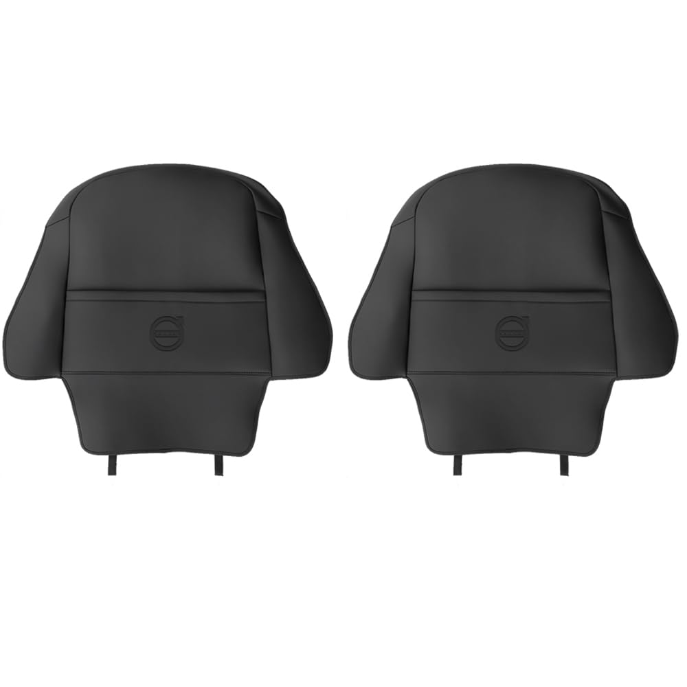 2 Stück Auto Rückenlehnenschutz Für Volvo S90 2017 2018 2019 2020 2021 2022 2023 2024 Leder Rückenlehne Anti-Kick Pads Auto Trittmatte wasserdichte Kissen,Black von BAHELS