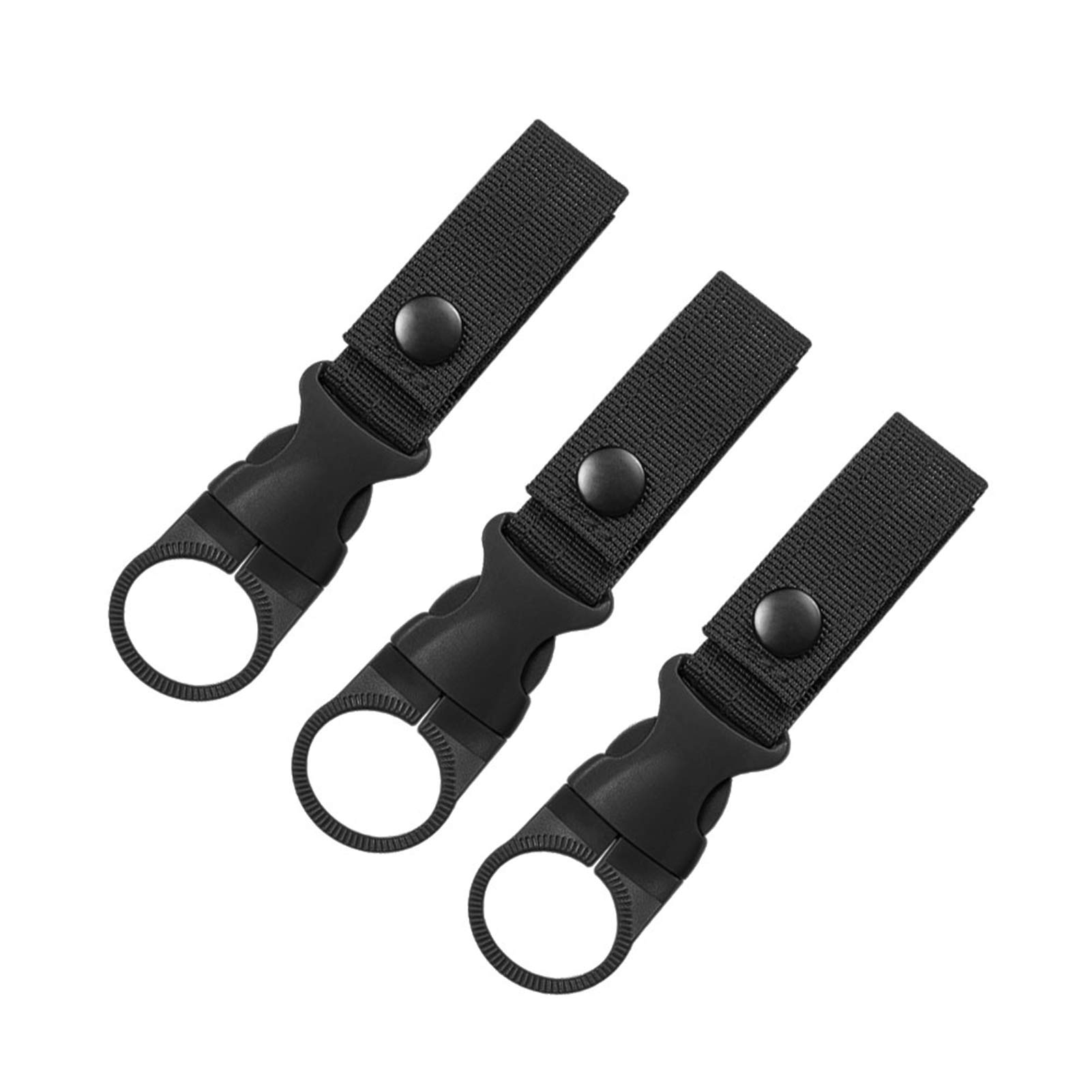 BAIGIO 3 Stücke Wasserflasche Schnalle Flaschenhalter Clips Outdoor Trinkflaschen Haken für Camping Wandern (Schwarz) von BAIGIO