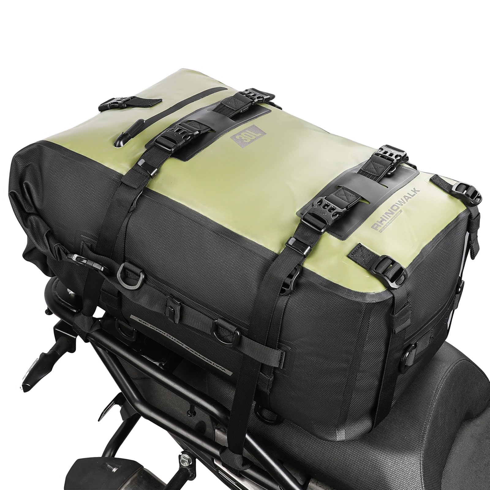 BAIGIO 30L Motorrad Rucksack Hecktasche Wasserdicht Motorrad Sitztasche Satteltasche Moped Gepäcktasche Kombinierbare Heck Tasche Motorradtasche für Reise,Armee-Grün von BAIGIO