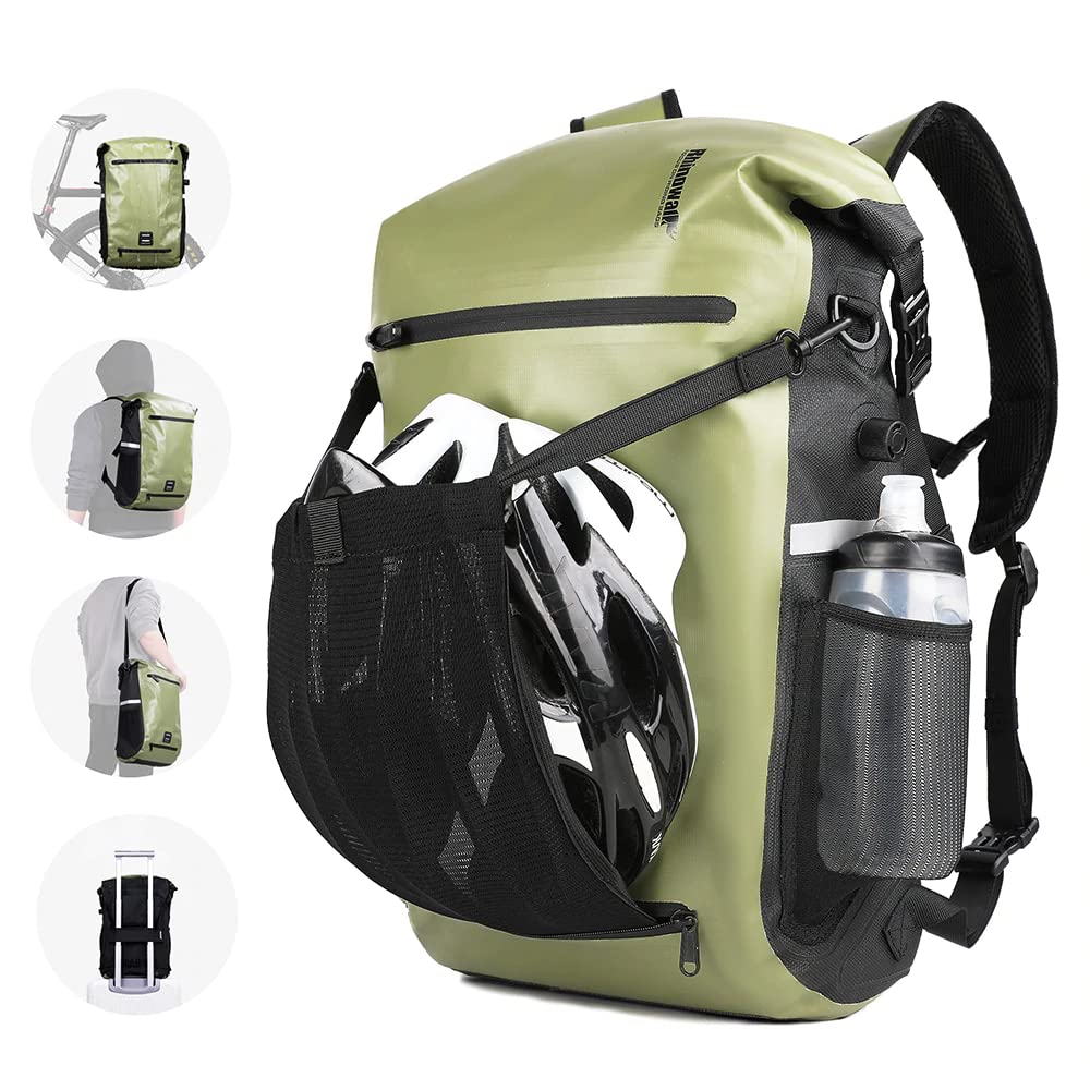 BAIGIO 3 in 1 Fahrradtasche für Gepäckträger Wasserdicht Multifunktion Gepäckträgertasche 22-25L Fahrrad Tasche Rucksack Umhängetasche Reisetasche Gepäcktasche Seitentasche mit Helmnetz & Laptopfach von BAIGIO