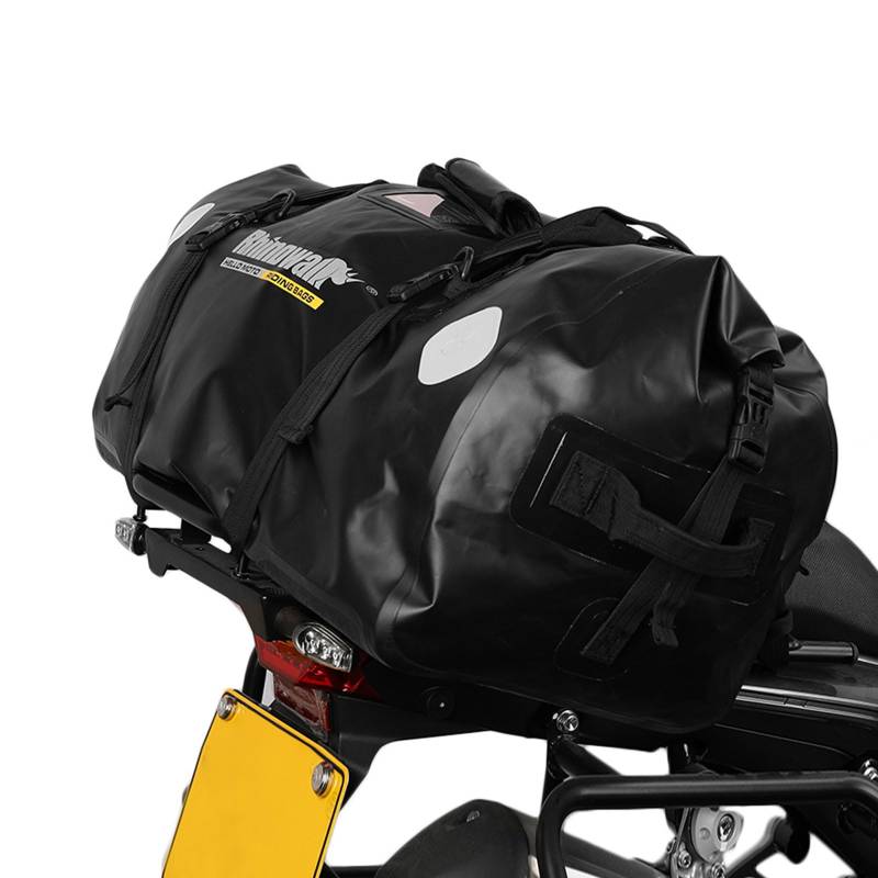 BAIGIO Hecktasche Motorrad Gepäckrolle 65L Groß Motorrad Tasche Heck Wasserdicht Motorradtasche Sozius Gepäcktasche Motorrad Rücksitztasche Duffelbag für Reisen Camping, Schwarz von BAIGIO