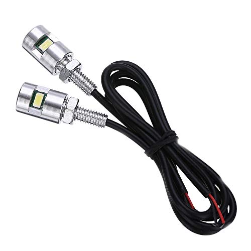 2 x Chrom 5630 Motorrad Schraube Bolzen Lampe Auto Universal Kennzeichenbeleuchtung 12 V von BAIGOO