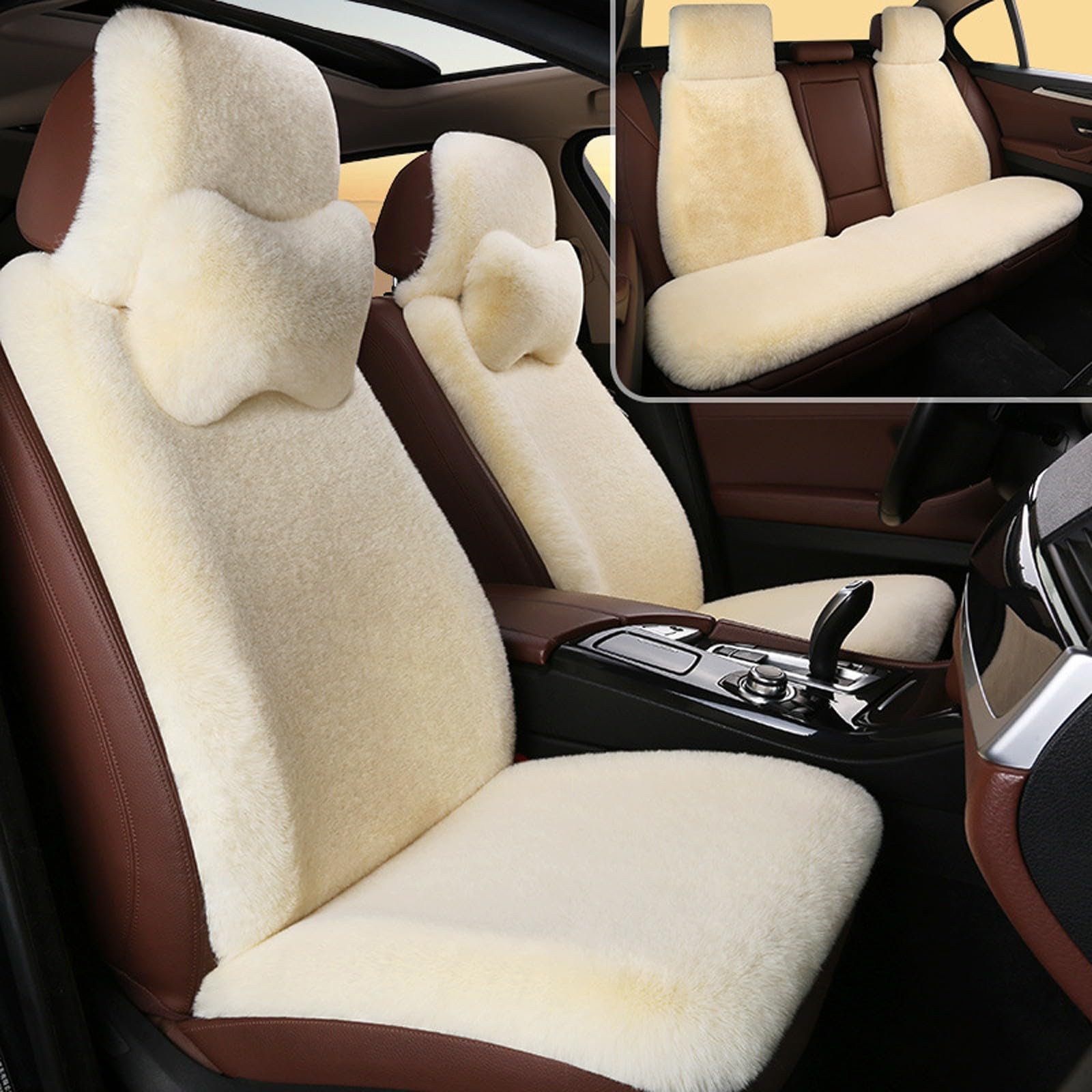 BAITUB Autositzbezüge für Maserati Bora(1971-1978) Sitzheizung Auto Auflage Warmwinter Autobezug aus Kaschmir Komplettes Set mit Autositzbezügen Autositzschutz mit 2 Kopfstützen von BAITUB