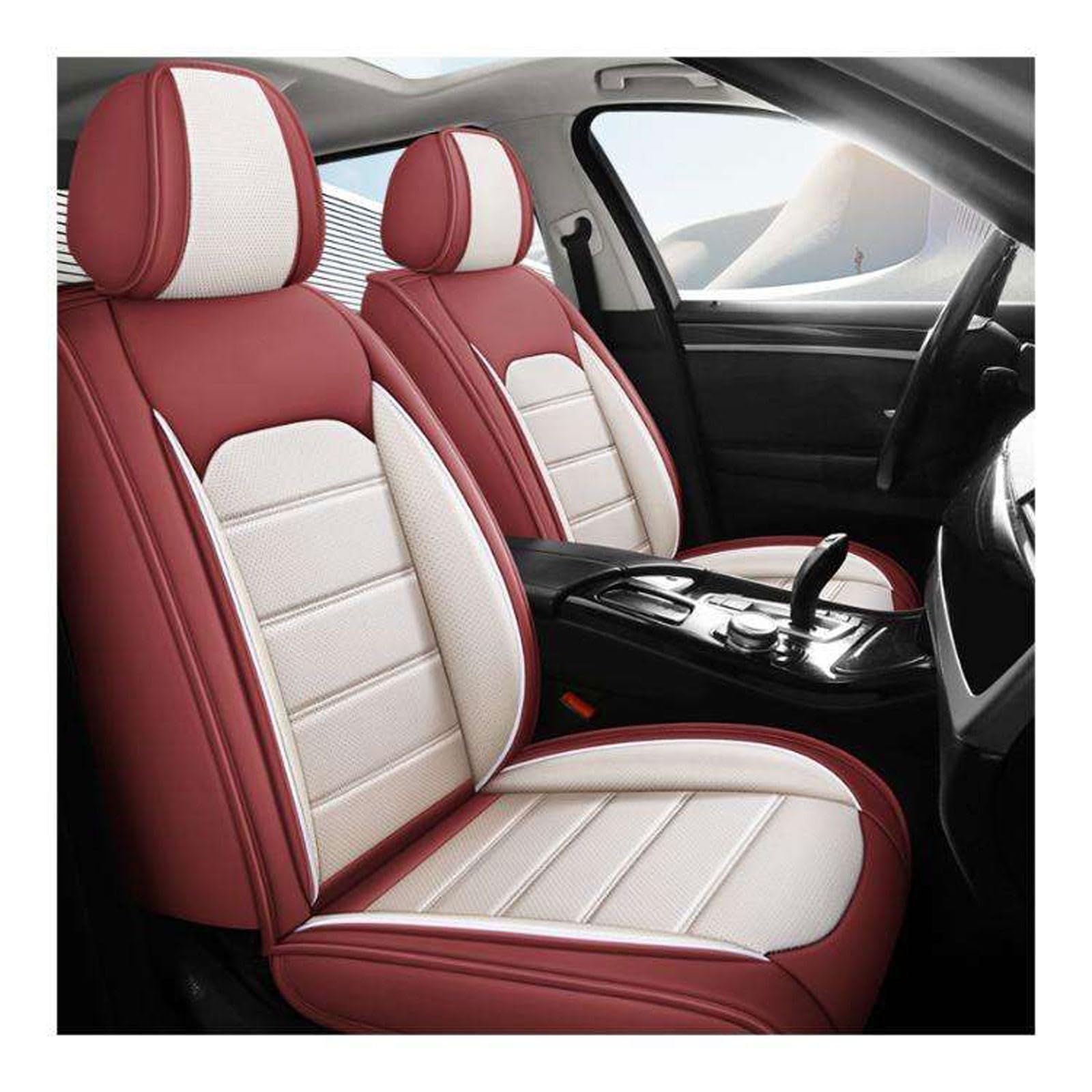 BAITUB Sitzbezüge Auto für 𝖡𝖬𝖶 3 Series Saloon Leder Autositzbezüge Set Komplettset Autositzschoner Sitzschoner Auto kompatibel mit Seitenairbags von BAITUB