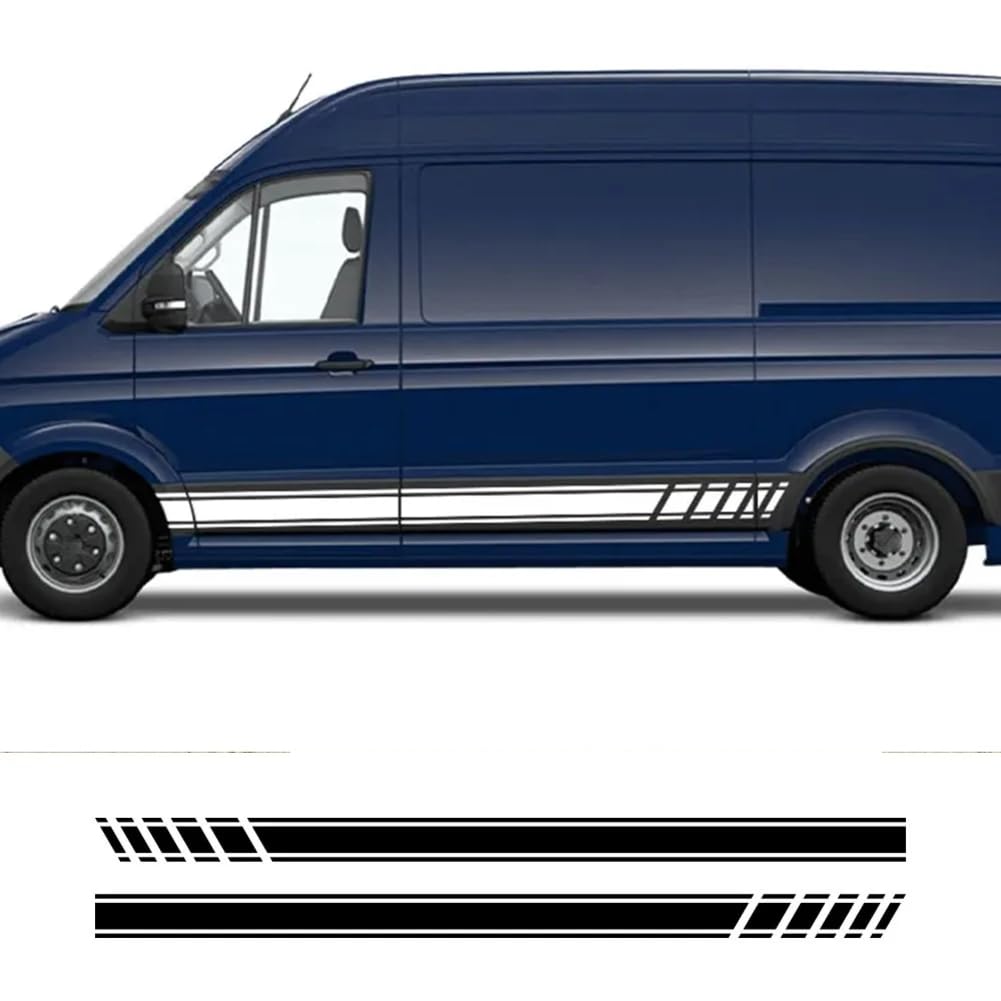 2Pcs Auto Aufkleber, für VW Crafter Streifen Sport Styling Grafik Camper Van Vinyl Dekor Aufkleber Auto Tuning Zubehör von BAKRSYT