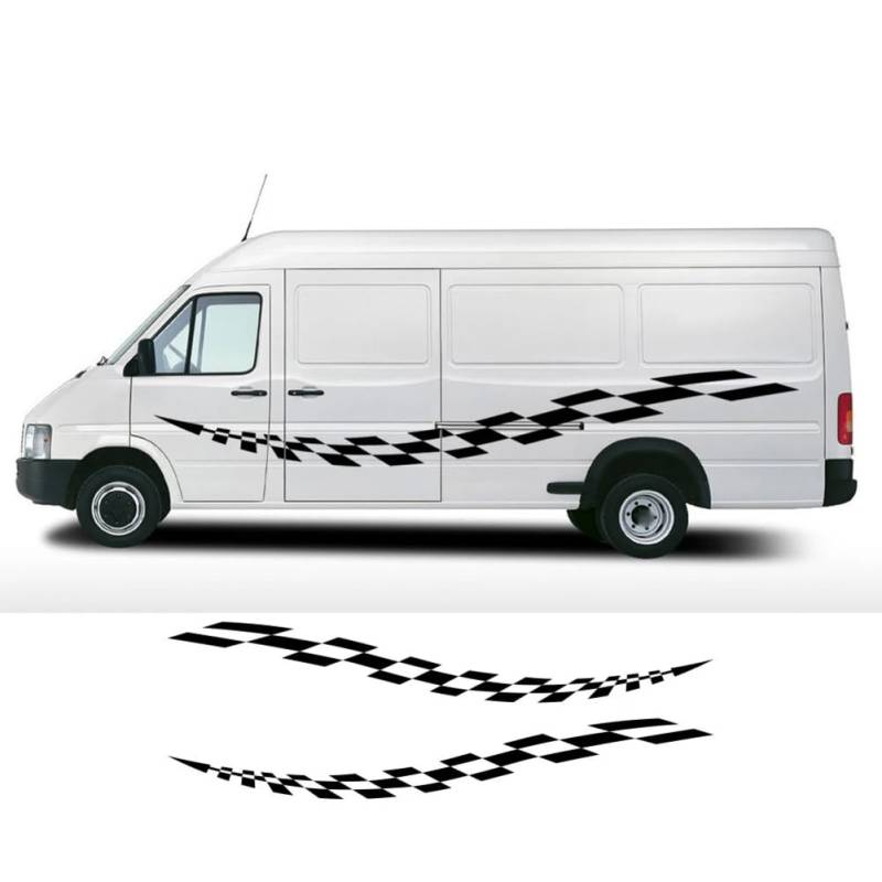 2Pcs Auto beide Seite Aufkleber, für VW LT35 Racing Sport DIY Camper Van Streifen Grafik Vinyl Dekor Aufkleber Zubehör von BAKRSYT