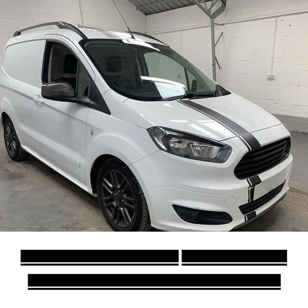 3PCS Auto Aufkleber, für Ford Transit Tourneo Courier Van Zubehör Tuning Line Motorhaube Hecktür Dekor Grafik Vinyl Film Aufkleber von BAKRSYT