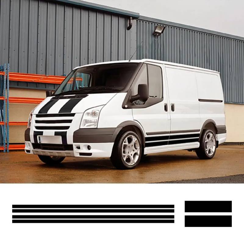 4 Teile/Los Auto Aufkleber, für Ford Transit MK6 MK7 Tuning Zubehör Schutz Camper Van Sport Grafik Vinyl Motorhaube Motor Aufkleber von BAKRSYT